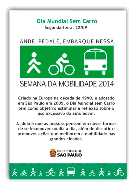 Dia Mundial Sem Carro - 22 de setembro - InfoEscola