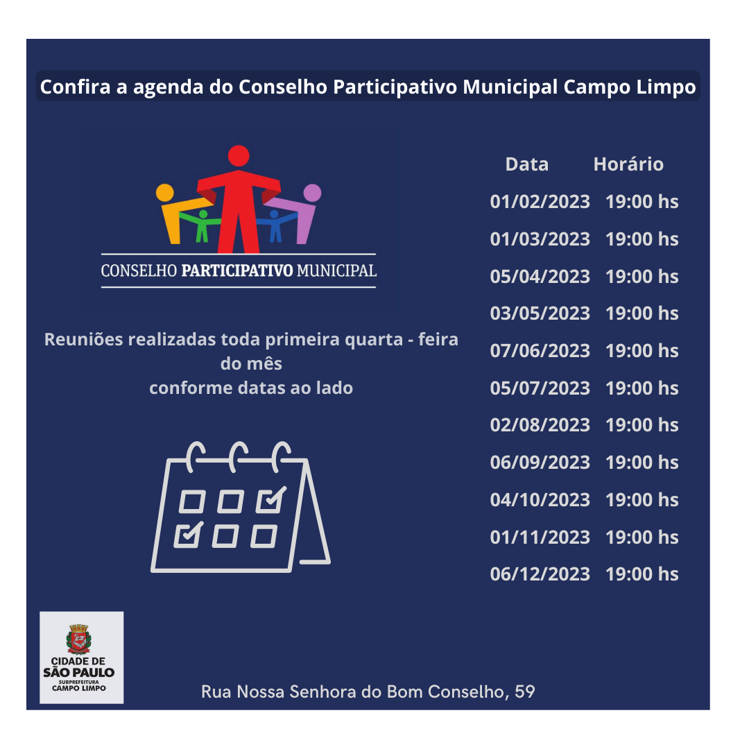 Agenda Do Conselho Participativo Municipal Campo Limpo Subprefeitura