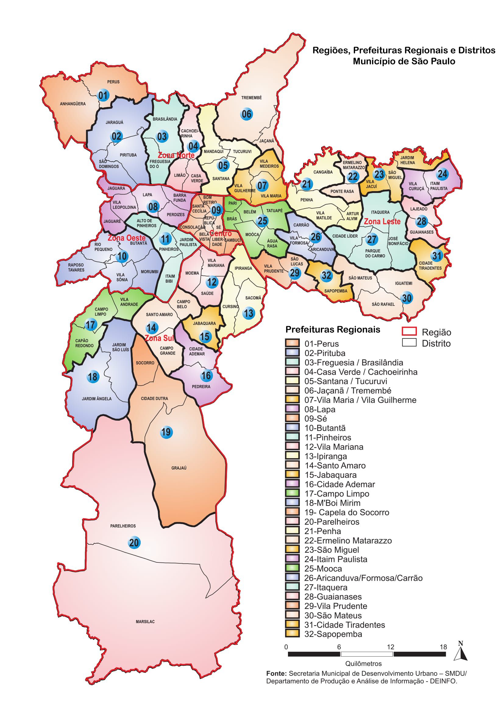 Mapa dos Regionais