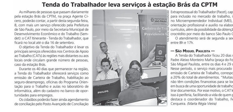 CLIPPING DO DIA 06 DE AGOSTO Secretaria Municipal De Subprefeituras