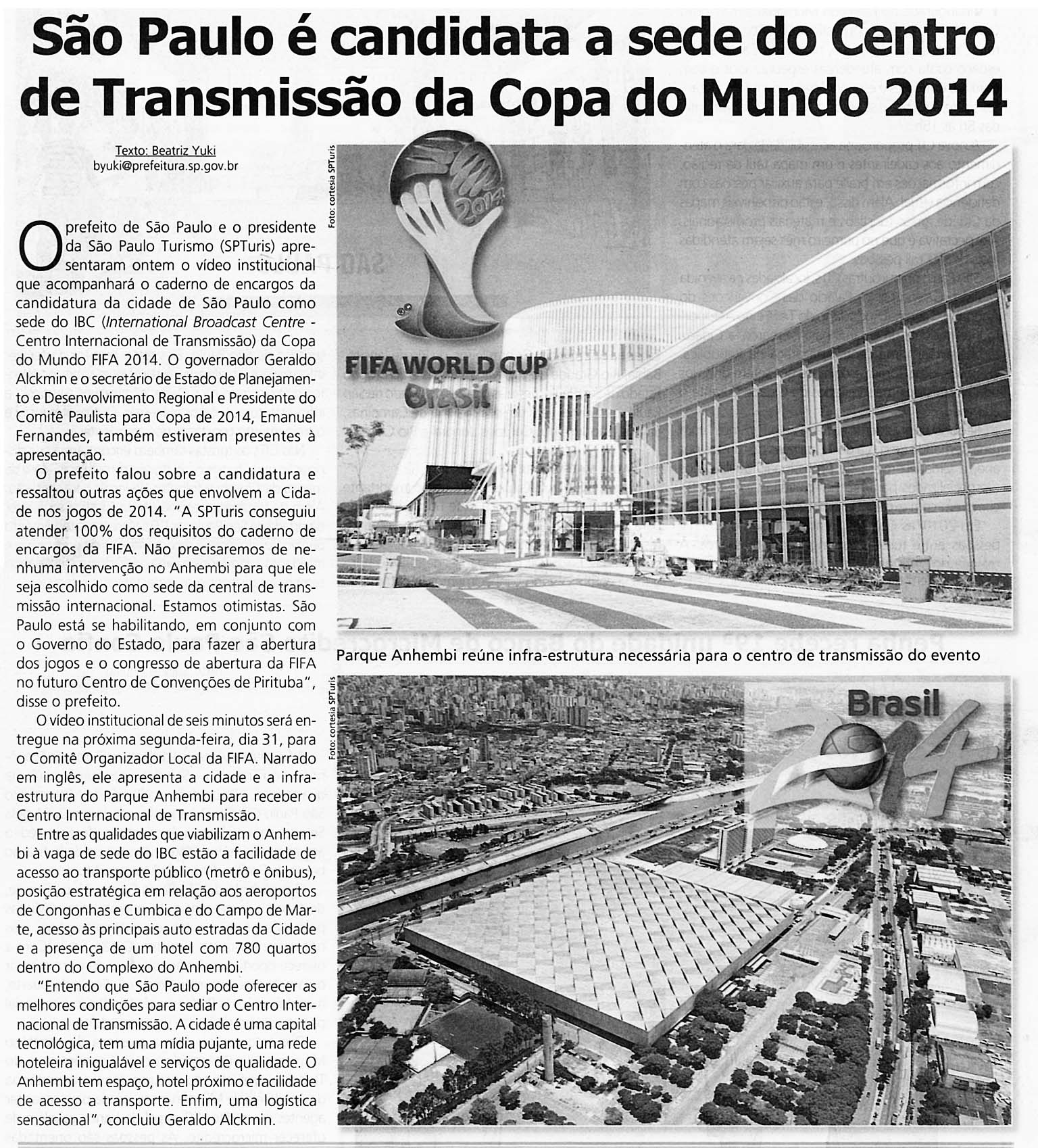 CLIPPING DO DIA 28 DE JANEIRO Secretaria Municipal De Subprefeituras