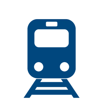 Desenho de linha férrea e um trem sob ela