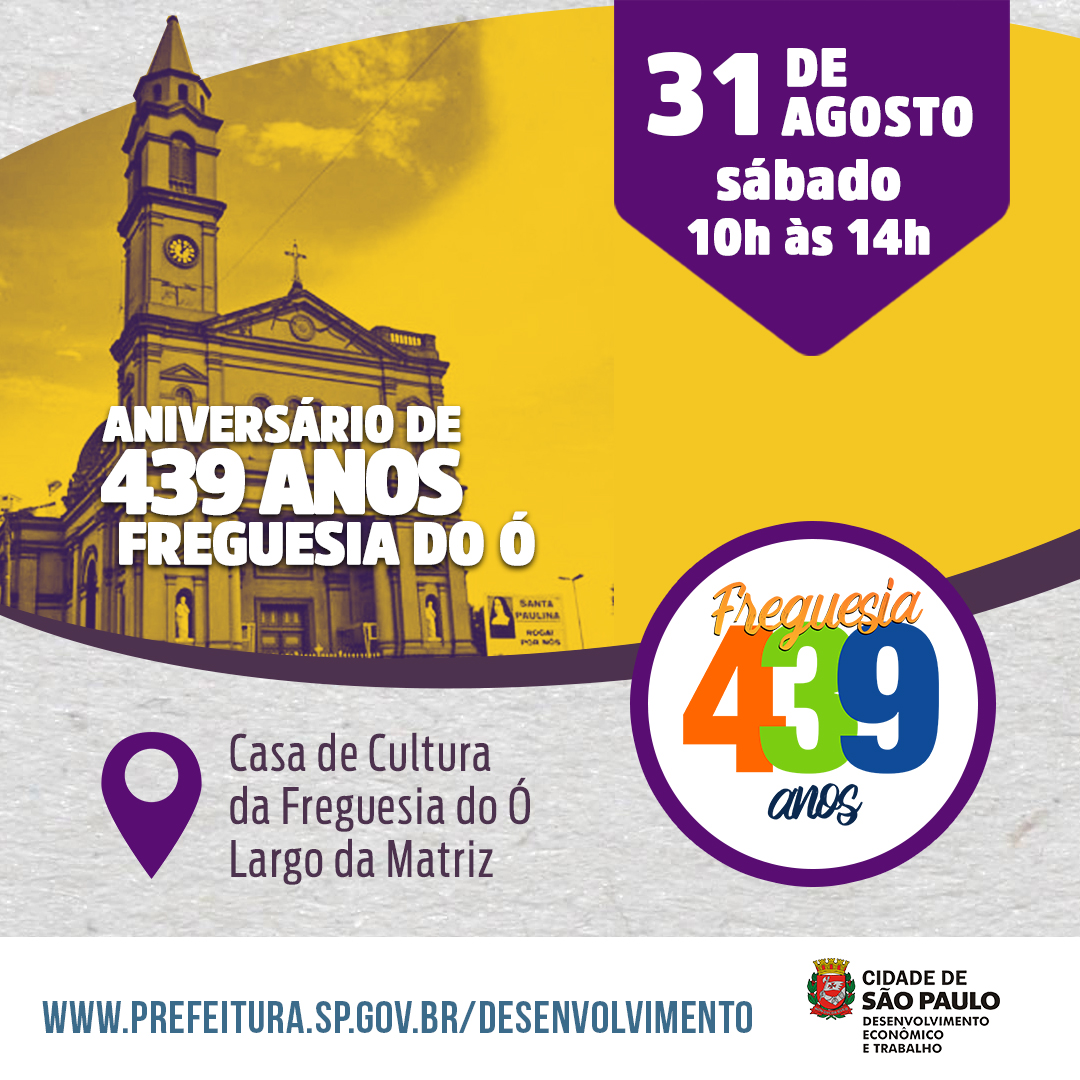 Aniversário de 439 anos da Freguesia do Ó contará com ...