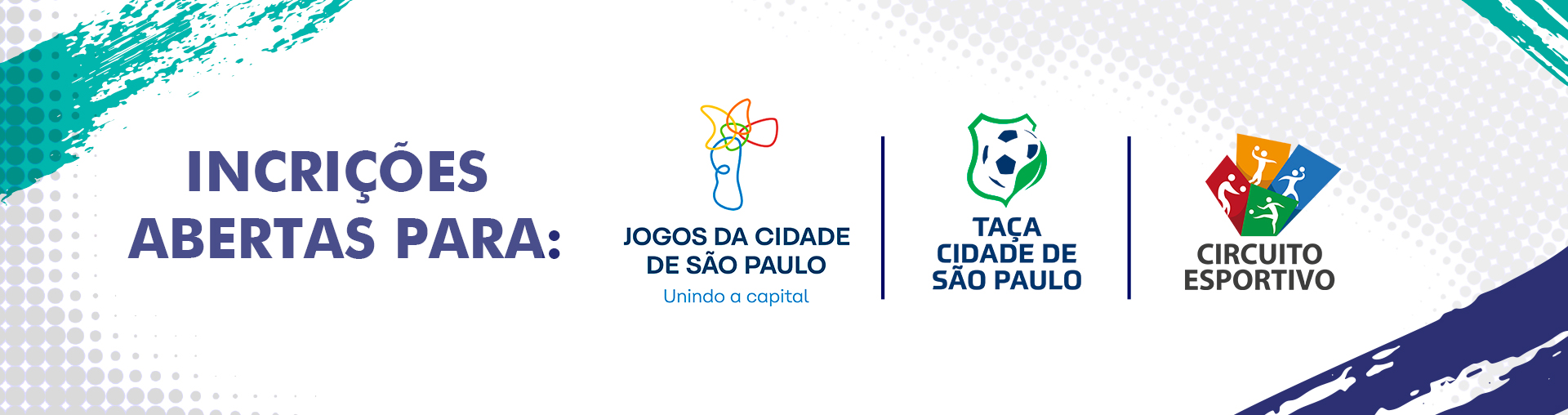 Na imagem, banner sobre inscrições abertas dos campeonatos esportivos da Secretaria Municipal de Esportes e Lazer (SEME).