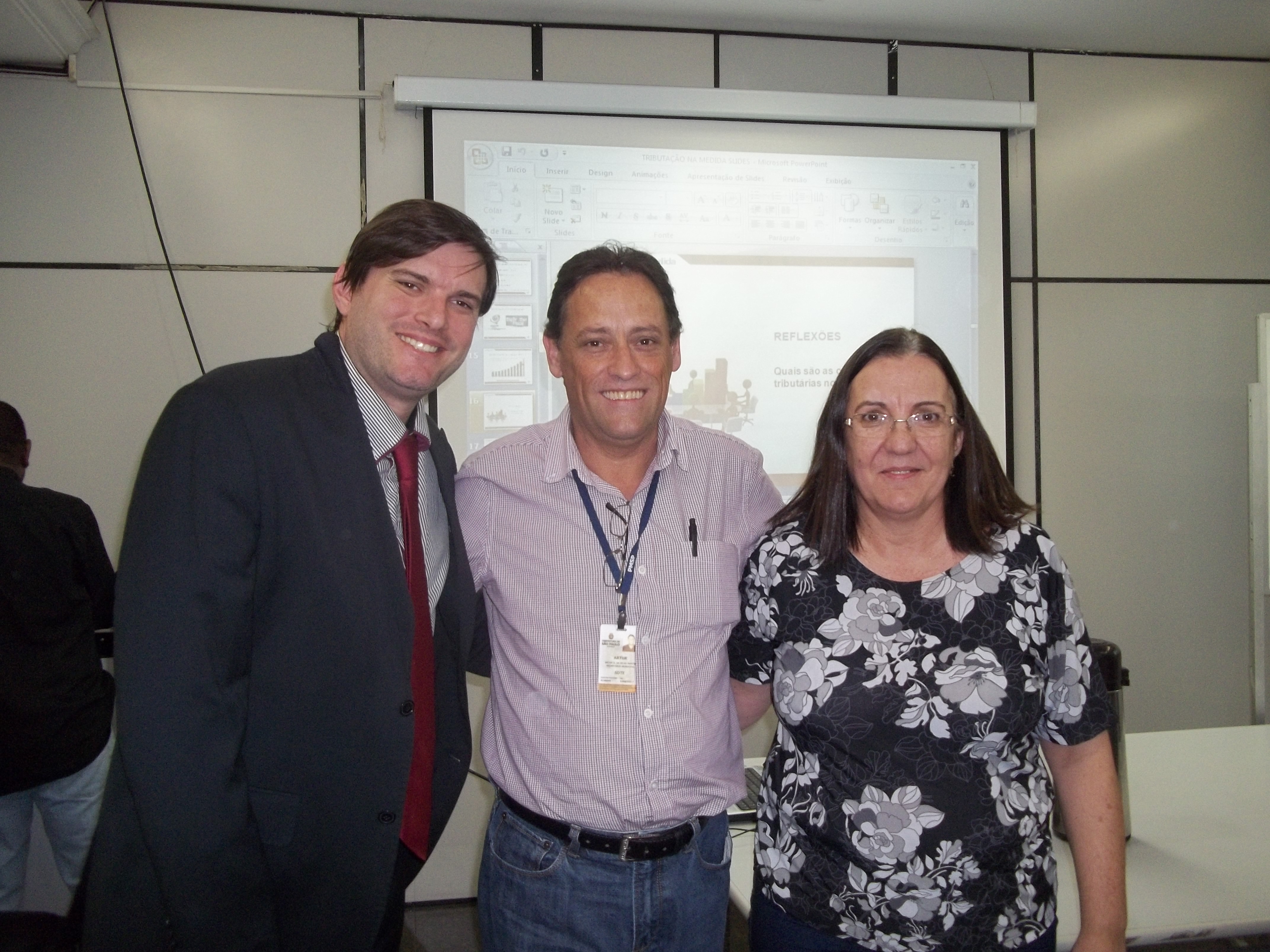 Da esquerda para a direita: Arthur Junior, Artur Henrique e Sandra Regina Lourenço