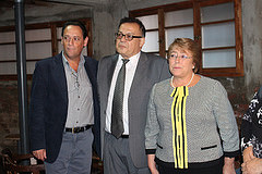 Secretário com a presidente Michelle Bachelet durante o evento