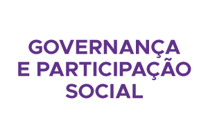 Ícone do Programa Reencontro com o texto "Governança e participação social"
