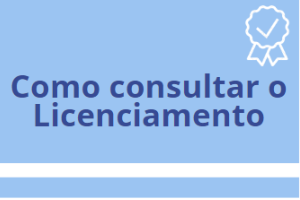 Fundo azul, título branco, simbolo de certificado