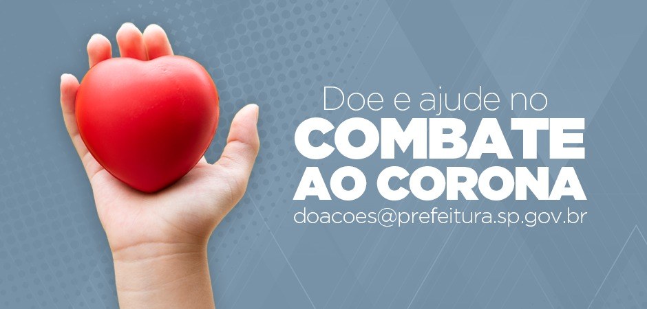 Banner da campanha doe e ajude no doacoes@prefeitura.sp.gov.br