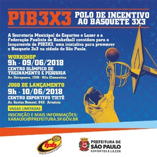 O basquete 3x3, que estreia em Tóquio 2.020 como modalidade olímpica, será implantado nos Centros Esportivos Municipais de São Paulo