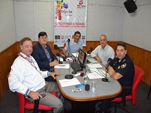Secretário  é entrevistado pelos radialistas Célio Egídio, Duda Jr. e Pedro Nastre, na Rádio Trianon