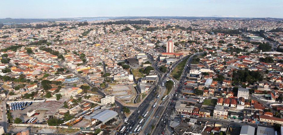 Foto aérea de parte da cidade de São Paulo.
