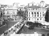 Foto da Praça do Patriarca, centro, em meados da década de 40