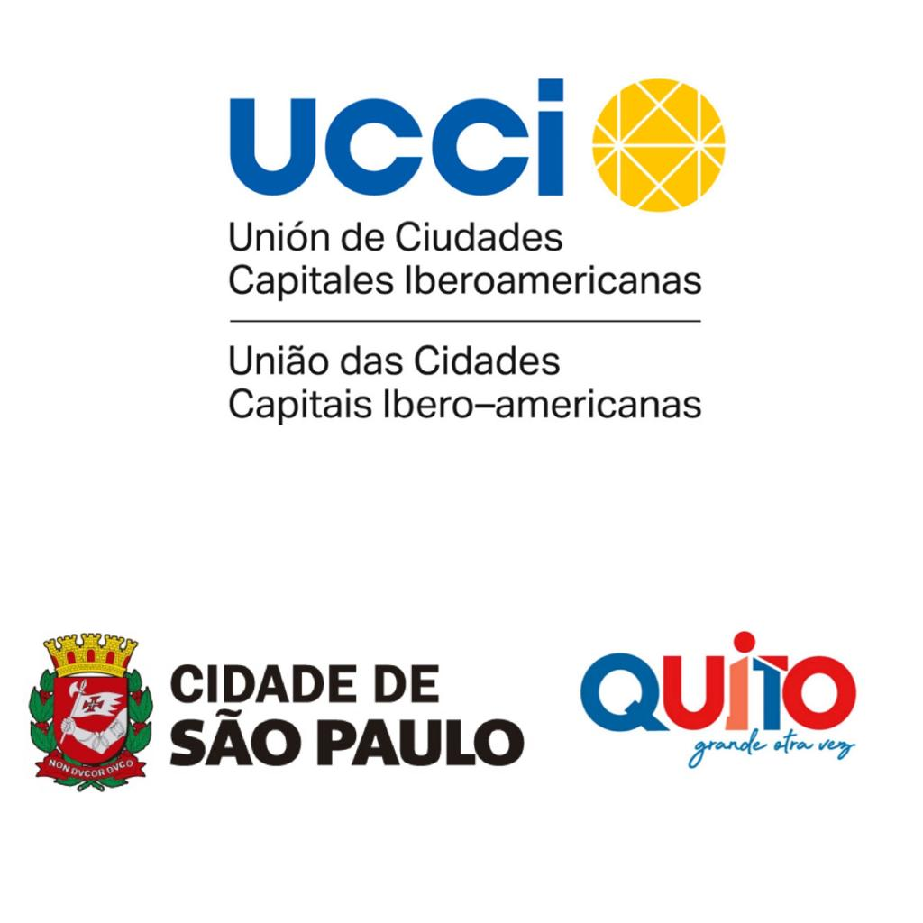Arte com os logos da UCCI, da Prefeitura de São Paulo e da cidade de Quito