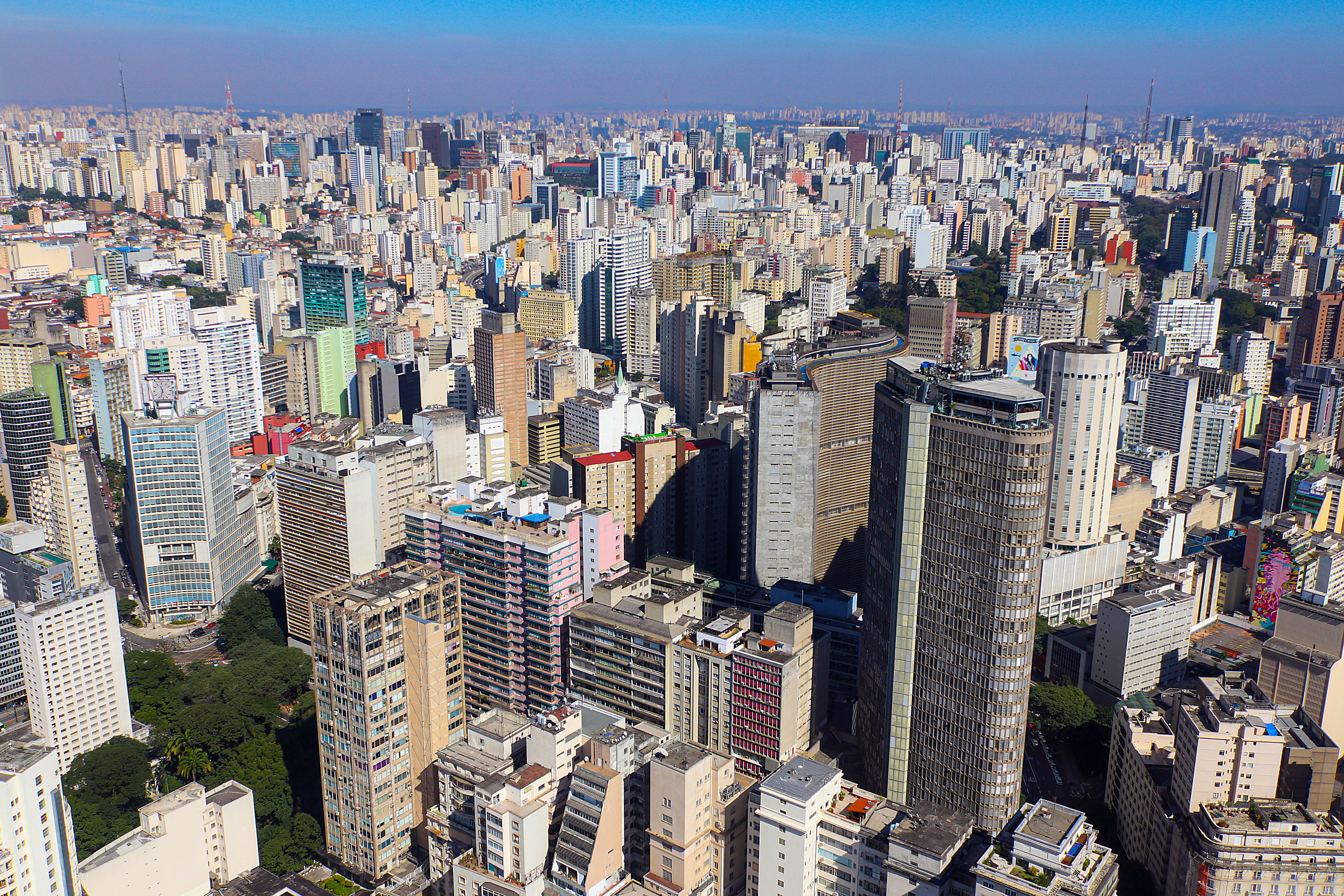 Foto aérea do centro da cidade de São Paulo.