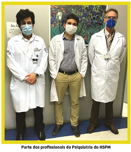 Foto de três médicos psiquiatras do hospital 
