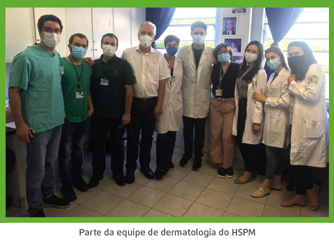 Foto com parte da equipe de dermatologistas do HSPM