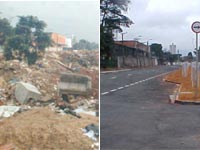 Imagem do antes e depois da avenida Eusébio Stevaux