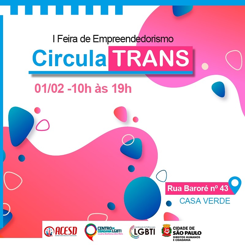 Panfleto da Primeira Feria de Empreendedorismo dos transexuais.