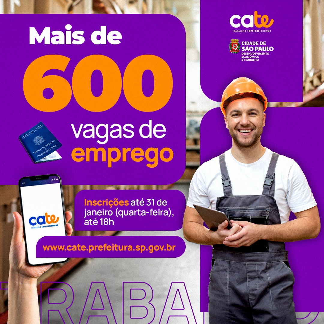 CATe, na Capital, tem cerca de 600 vagas de emprego abertas