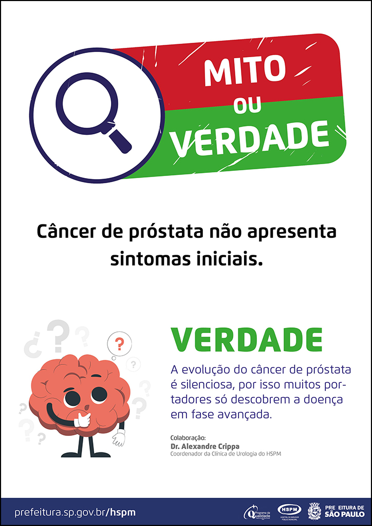 É verdade que o câncer de próstata não apresenta sintomas iniciais