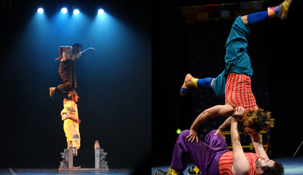 Espetáculos de circo em cartaz nos teatros “A Noite dos Palhaços Mudos” e “Caravana Zona Leste”. Foto: Divulgação.