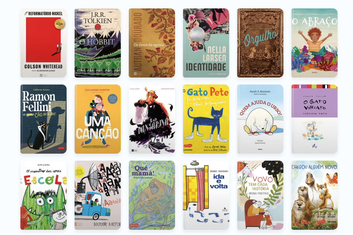 Seleção de livros da plataforma (print screen do site)