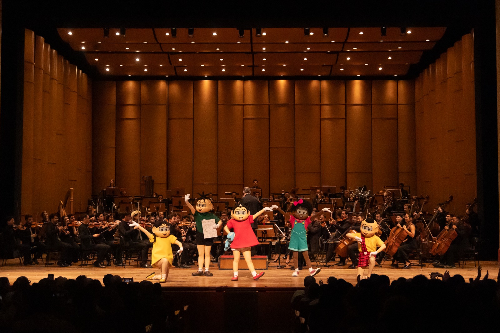 “Mitos Sonoros: Homenagem aos 90 anos de Mauricio de Sousa – FilarMônica”, no aniversário de São Paulo, no Theatro Municipal. Foto: Divulgação. 
