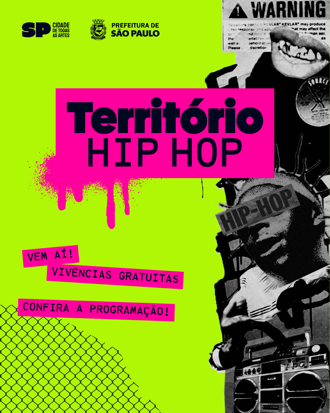 Na imagem, arte sobre o território do Hip Hop