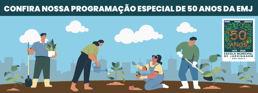 Banner do aniversário de 50 anos da EMJ