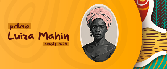 Retrato em preto e branco da Luiza Mahin e o anúncio ao lado