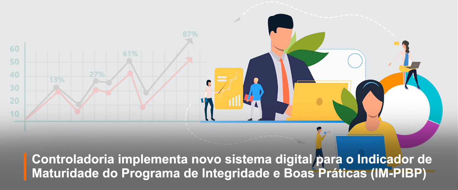 Ilustração de pessoas trabalhando com planilhas e gráficos
