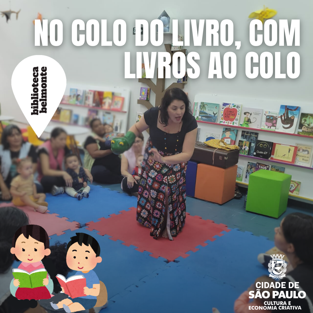 No Colo do Livro, com Livros ao Colo