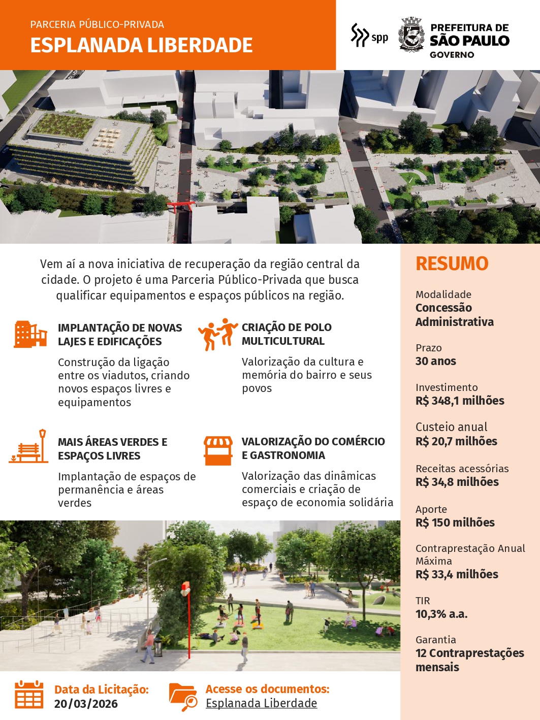 dados informacionais sobre o projeto Esplanada Liberdade