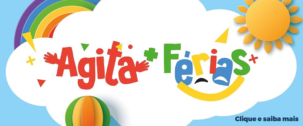 Na imagem, arte do programa Agita + Férias.