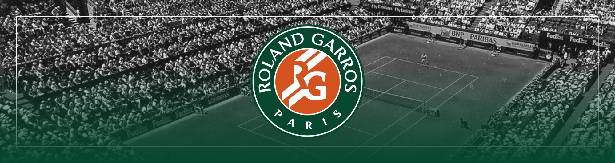 Na imagem, está presente a arte do torneio de tenis Roland Garros.