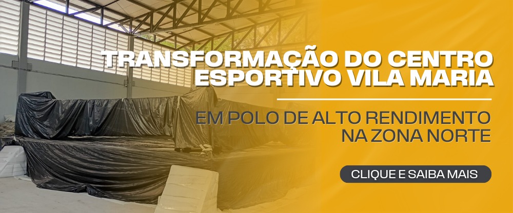 Na imagem, banner home de divulgação da fase final das obras do CE Vila Maria. 