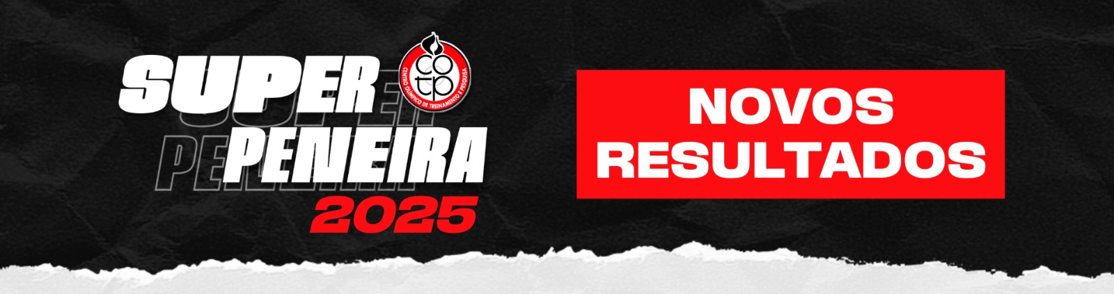Na imagem, arte de divulgação dos novos resultados da Super Peneira 2025.