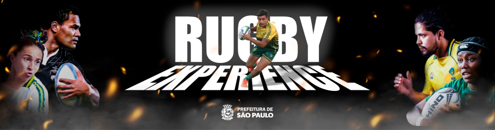 Na imagem, banner do evento Rugby Brasil Experience.