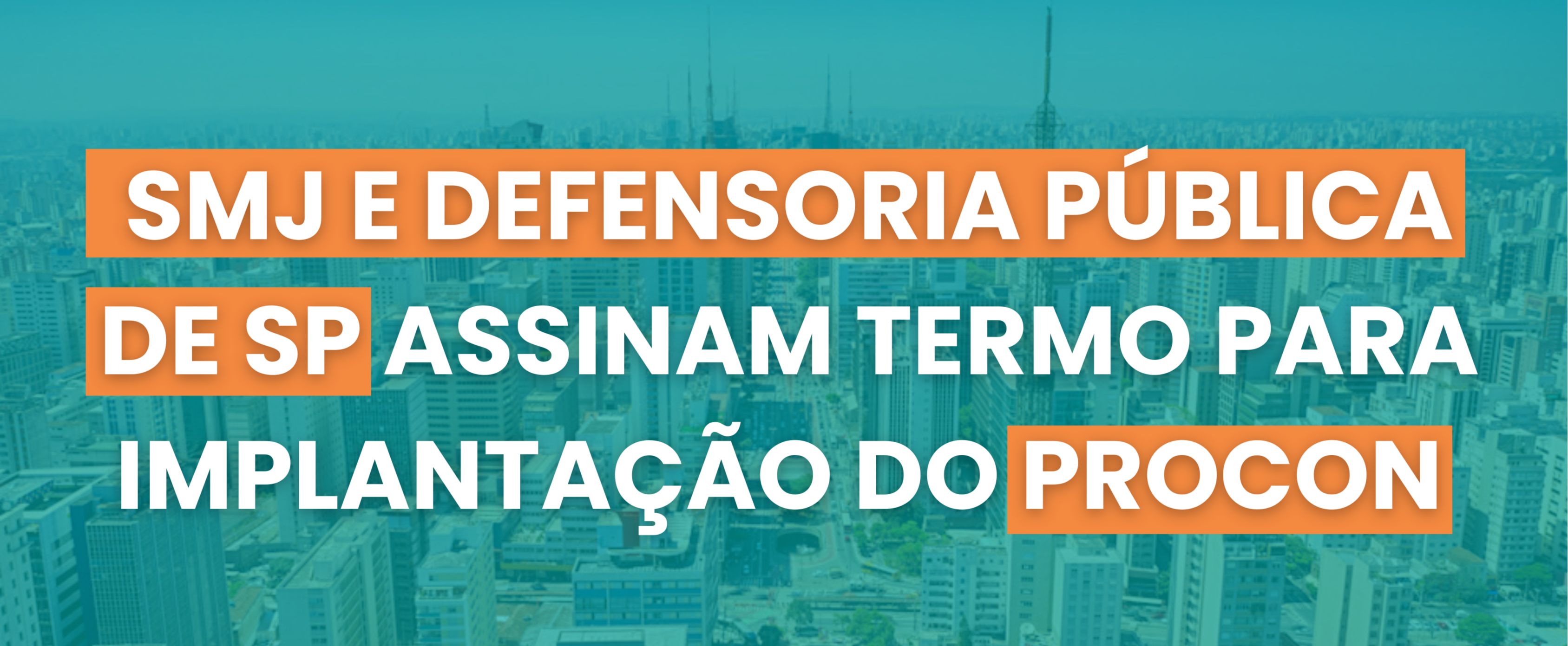 SMJ E DEFENSORIA PÚBLICA DE SP ASSINAM TERMO PARA IMPLANTAÇÃO DO PROCON