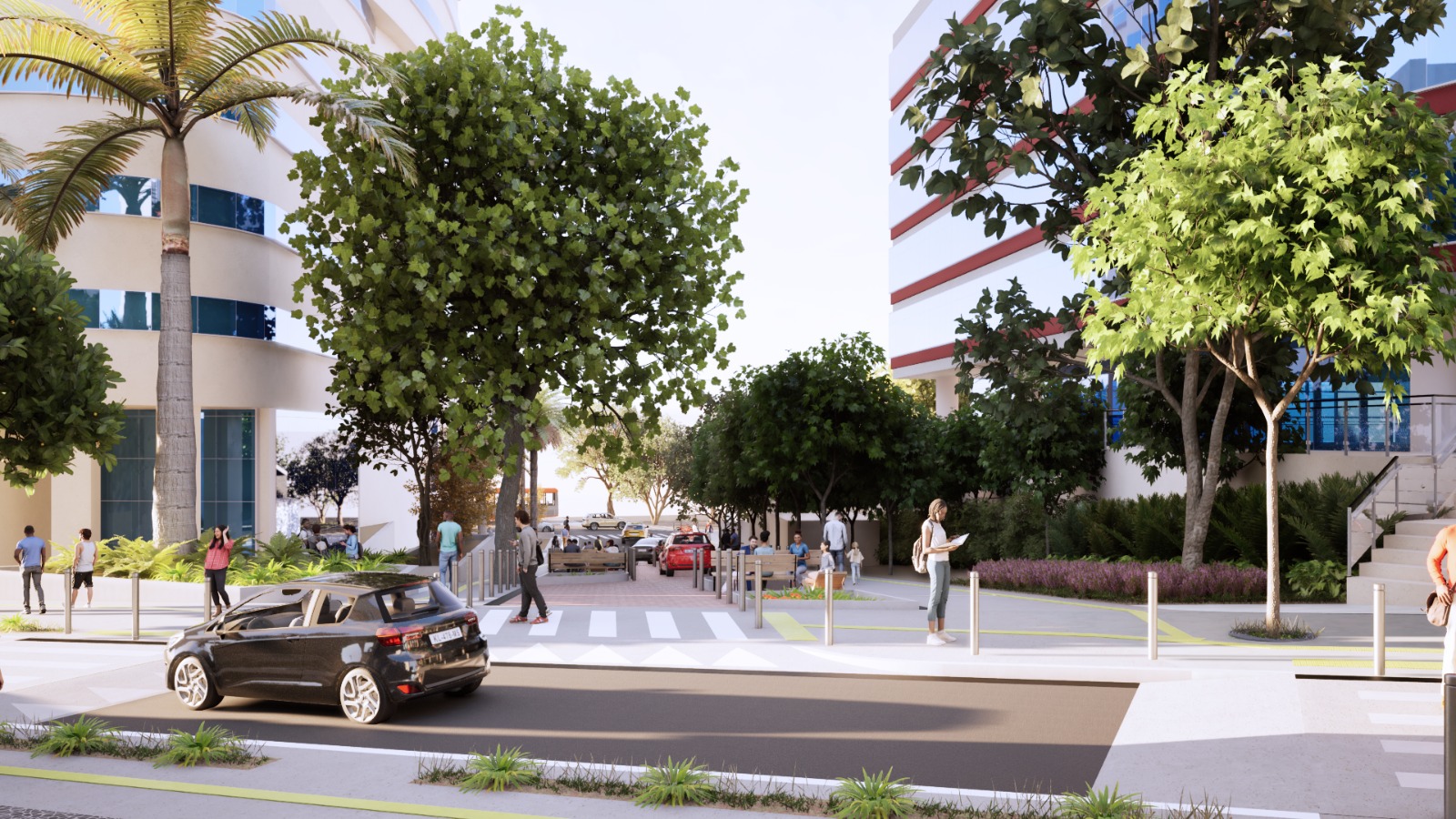 Perspectiva artística do projeto de requalificação da Rua Uberabinha