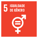 A imagem mostra o ícone da ODS 5 "saúde e bem-estar", representada por um ícone verde, com um desenho de um gráfico de batimento cardíaco e um coração