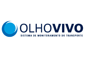 Logo do Olho Vivo, que consiste em um círculo azul estilizado à esquerda e os dizeres 