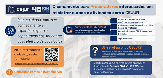Chamada de procuradores para corpo docente do CEJUR