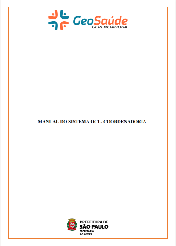 Capa do Manual Sistema OCI - Coordenadoria