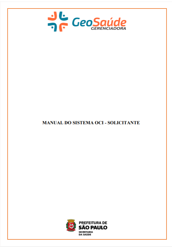 Capa do Manual Sistema OCI - Solicitante