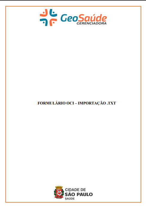 Capa do Manual Sistema OCI - Importação