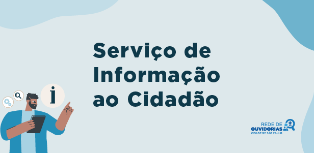 A imagem possui um fundo azul claro, com uma ilustração de um homem. Ao centro, um texto descrito 