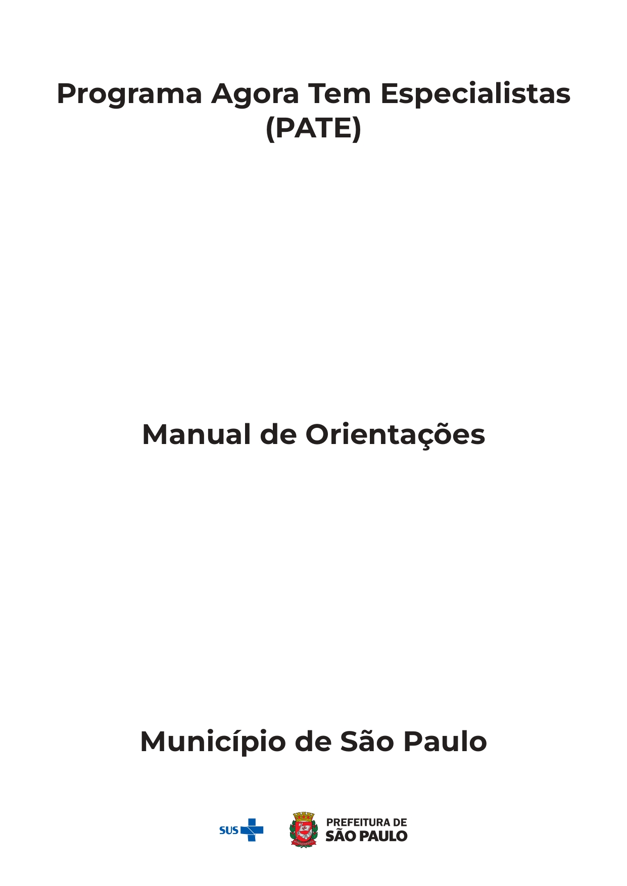 Capa do Manual de Orientações