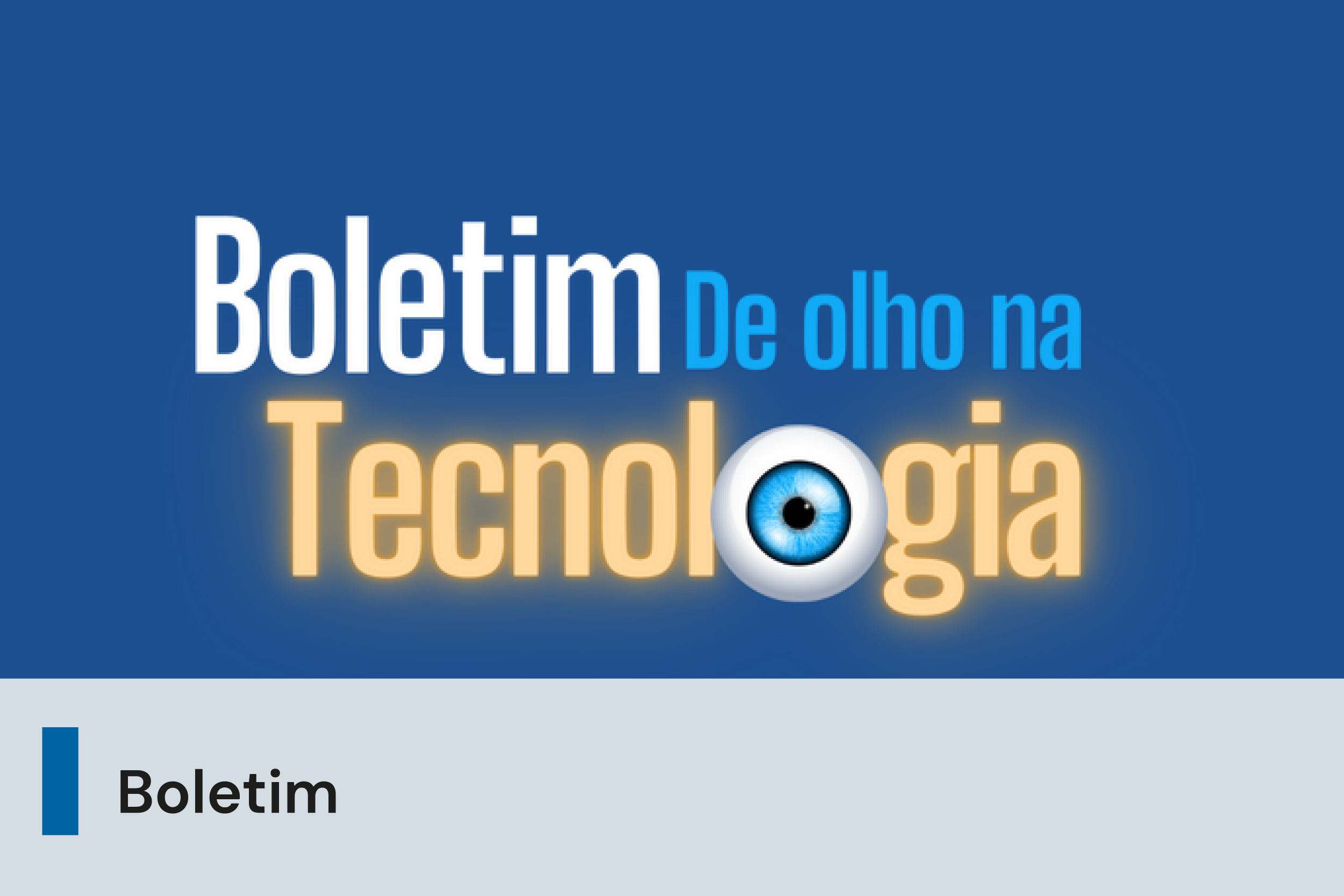A imagem possui um fundo azul médio, centralizado o logo do 